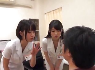medicinske-sestre, doktor, žestoko, japanci, drkanje, u-troje, odjeveni, uniforma