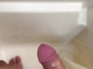 Late night jerking off session in the shower dripping cum