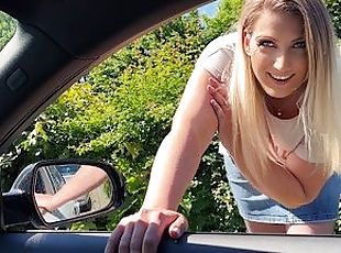Slut Julia Winter lets strangers fuck her in the industrial park without a condom!