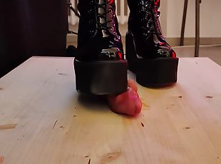 Platcrush Bootjob In Platform Knee Sexy Heels With Tamystarly - (edited Version) - Cbt, Ballbusting