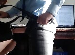 Big Clit College Goth Gets SPANKED and FUCKED by Her TA in His Office!! (dirty talk, moaning)