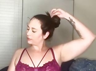 masturbation, belle-femme-ronde, webcam, solo, brunette