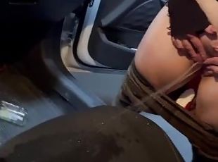 Huge squirt on the car seat