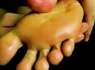 Close up Little Latina Foot Massage