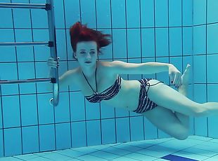 It's so nice to see Katrin swimming around the pool totally naked!
