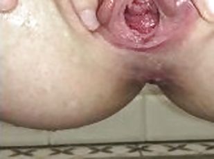 Long pussy lips pink pussy shower