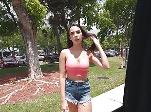 Gaby Ortega with natural boobs enjoys while sucking a dick