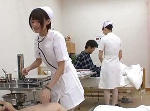 asiático, enfermera, mamada, hardcore, japonés, cowgirl, uniforme, realidad, tetitas