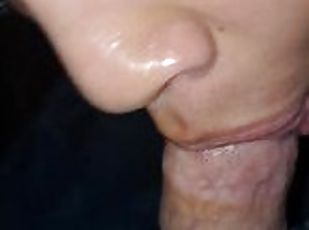 Some car head by young Redbone sucking and taking dick deep in her mouth good