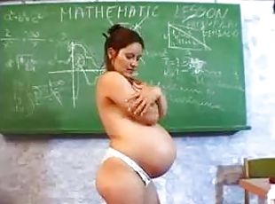Pregnant teacher masturbates in classroom