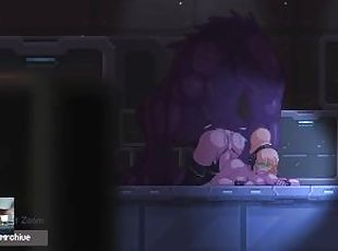 Zetria gameplay big breast blonde fucked by gigant alien monster