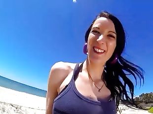 SCOUT69 - Skinny teen Tania gets her first anal fuck on a public beach by an old man Tania Kiss