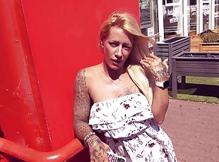 German blonde Street Slut Fuck date in Public