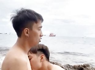 asiatisk, publik, avsugning, hardcore, gay, thailändsk