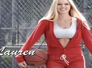 Gorgeous blond hottie Lauren Anderson gets naked after the basketball game