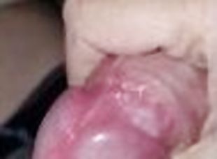 Edging en orgasm denial for 10 minutes. Close up for 10 minutes until filthy cock releases its cum.