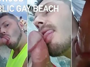 zunaj, javno, amaterski, fafanje, gej, plaža