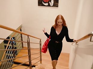 Redhead Lenina Crowne wearing nylon stockings gets fucked