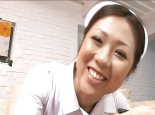 enfermera, japonés, pareja, mona, de-cerca, uniforme