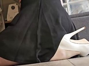 I fuck my dildo in my white heels, until I cum and orgasm all over it. I was so wet during this...