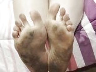 amaterski, noge, umazano, fetiš, solo, femdom, prsti