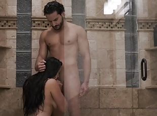 banyo-yapma, büyük-göğüsler, zorluk-derecesi, latin-amerikalı-kadın, koca, kıç-butt, duş