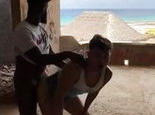 Risky Public Sex On Beach In Abandoned Building