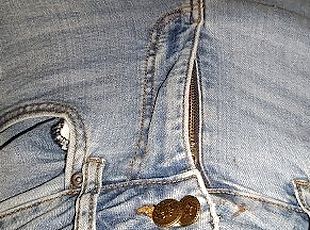 gigantisk, masturbation, amatör, cumshot, tight, jeans, retande