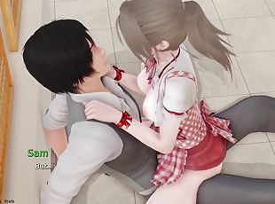 offentlig, mager, teenager, hardcore, anime, hentai, 3d