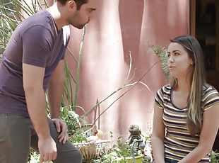 Beautiful neighbor Alina Lopez comes over to have a gentle quickie