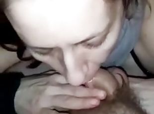 The woman likes to be fucked in the mouth - she loves to swallow cum
